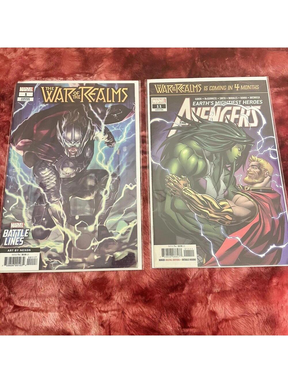 WAR OF THE REALMS + NEXON BATTLE LINES And Avengers She-HULK Thor Cover #11 2019